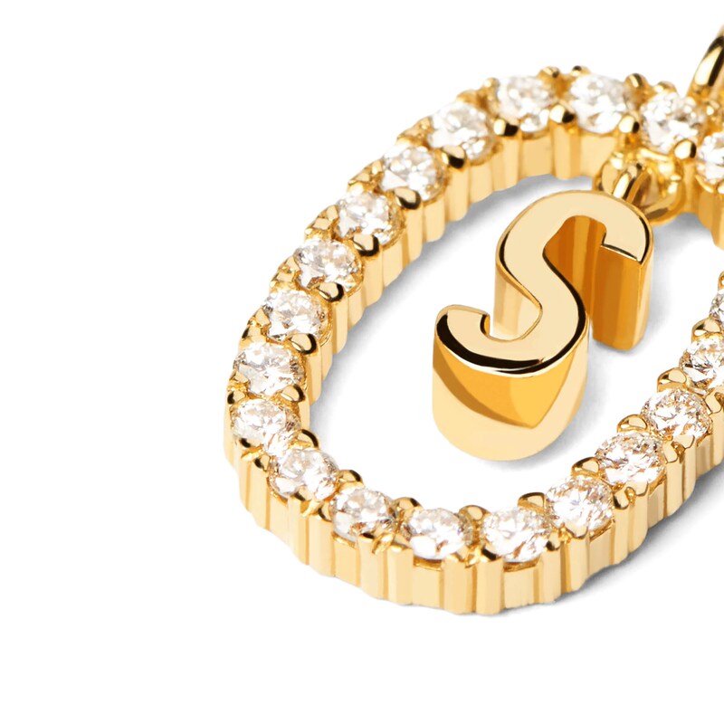 PDPAOLA™ at Zales 1/3 CT. T.W. Lab-Created Diamond "S" Initial Pendant in 18K Gold - 19.5"