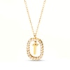 Thumbnail Image 1 of PDPAOLA™ at Zales 1/3 CT. T.W. Lab-Grown Diamond "T" Initial Pendant in 18K Gold - 19.5"