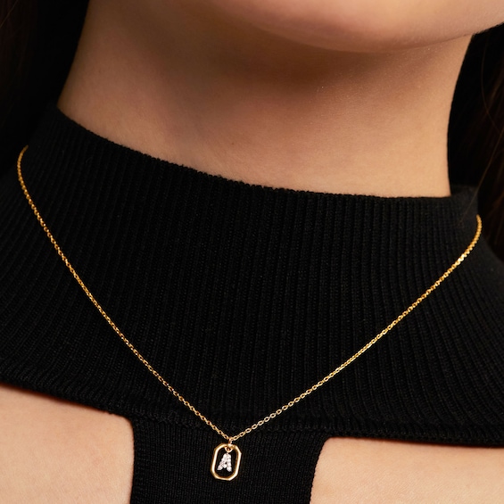 PDPAOLAâ¢ at Zales Lab-Grown Diamond Accent Letter Initial Pendant in 18K Gold (Select Letters Only)