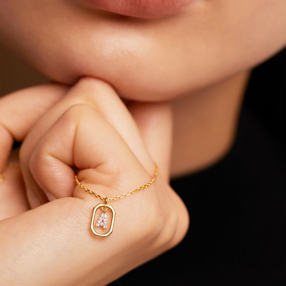 PDPAOLAâ¢ at Zales Lab-Grown Diamond Accent Letter Initial Pendant in 18K Gold (Select Letters Only)