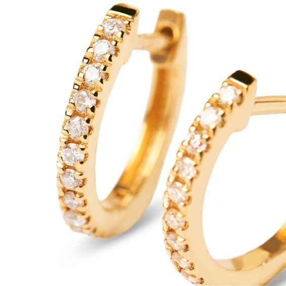 PDPAOLAâ¢ at Zales 1/5 CT. T.W. Lab-Grown Diamond Huggie Hoop Earrings in 18K Gold
