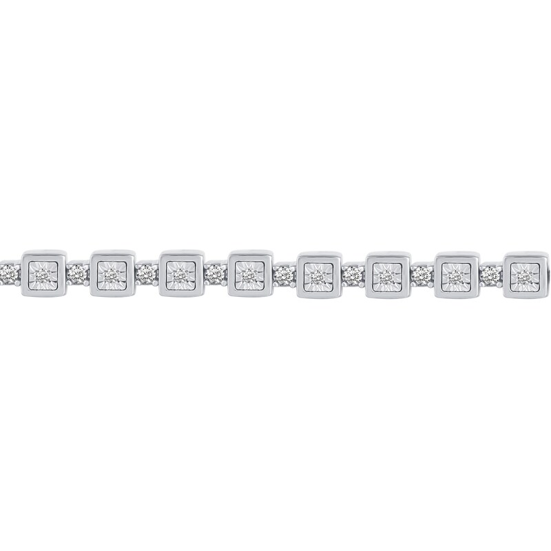Main Image 2 of 3/4 CT. T.W. Diamond Cube Station Bracelet in 10K White Gold