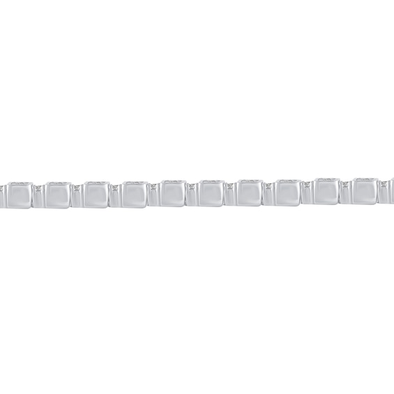 3/4 CT. T.w. Diamond Cube Station Bracelet in 10K White Gold