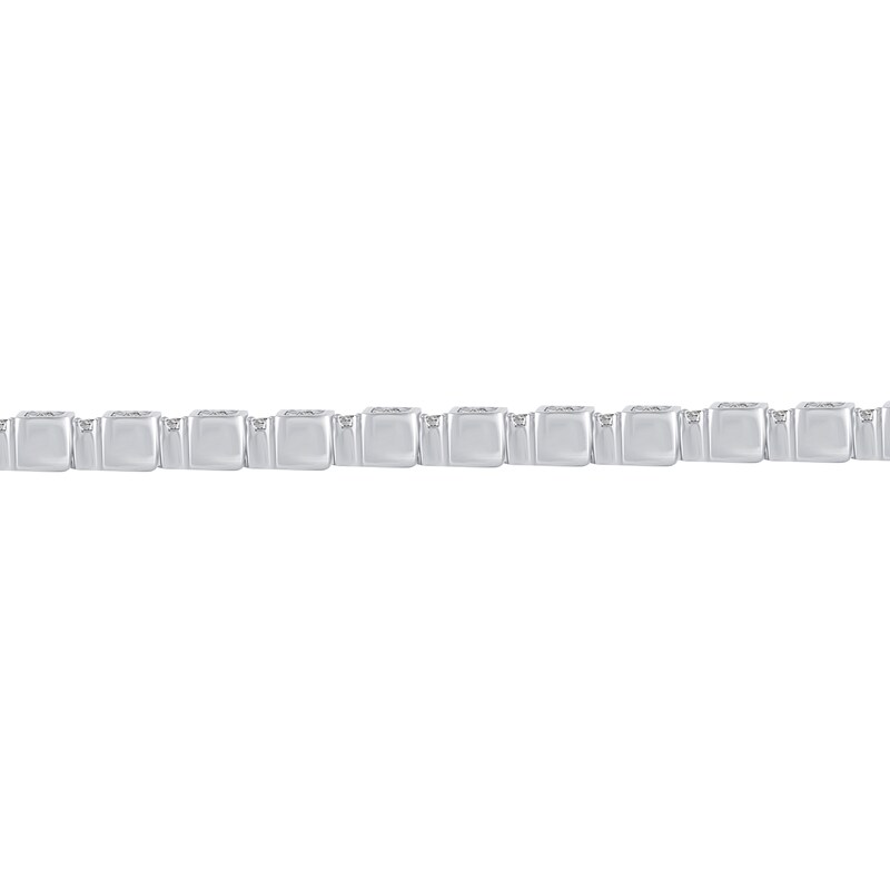 Main Image 3 of 3/4 CT. T.W. Diamond Cube Station Bracelet in 10K White Gold
