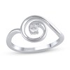 Thumbnail Image 1 of 1/10 CT. Diamond Solitaire Open Swirl Ring in Sterling Silver