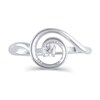 Thumbnail Image 3 of 1/10 CT. Diamond Solitaire Open Swirl Ring in Sterling Silver