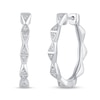 Thumbnail Image 1 of 1/10 CT. T.W. Diamond Mirrored Triangle Hoop Earrings in Sterling Silver