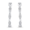 Thumbnail Image 2 of 1/10 CT. T.W. Diamond Mirrored Triangle Hoop Earrings in Sterling Silver