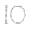 Thumbnail Image 3 of 1/10 CT. T.W. Diamond Mirrored Triangle Hoop Earrings in Sterling Silver