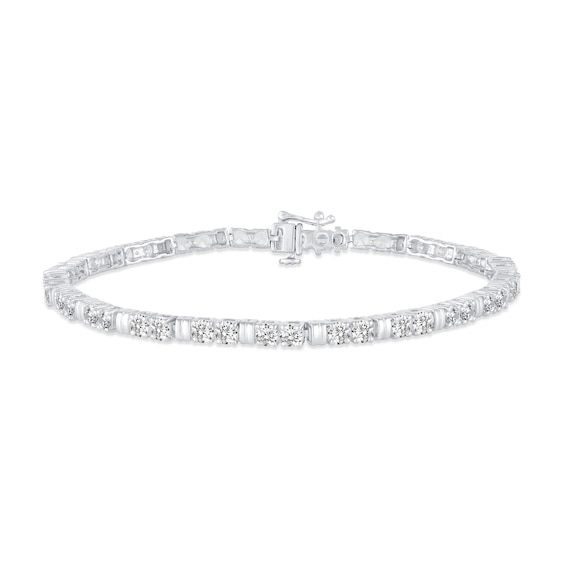 4 CT. T.w. Diamond Duos Station Bracelet in 10K White Gold