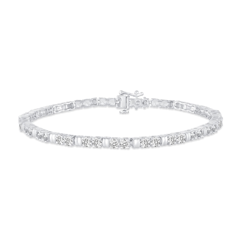 Main Image 1 of 4 CT. T.W. Diamond Duos Station Bracelet in 10K White Gold