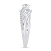 Thumbnail Image 2 of 1/4 CT. T.W. Multi-Diamond Overlay Infinity-Style Twist Ring in Sterling Silver