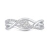 Thumbnail Image 4 of 1/4 CT. T.W. Multi-Diamond Overlay Infinity-Style Twist Ring in Sterling Silver
