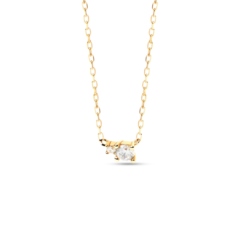 Main Image 1 of PDPAOLA™ at Zales 1/10 CT. T.W. Lab-Grown Diamond Duo Necklace in 18K Gold - 19.5"