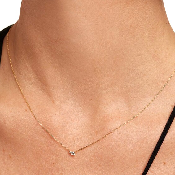 PDPAOLA™ at Zales 1/10 CT. T.W. Lab-Grown Diamond Duo Necklace in 18K Gold - 19.5"