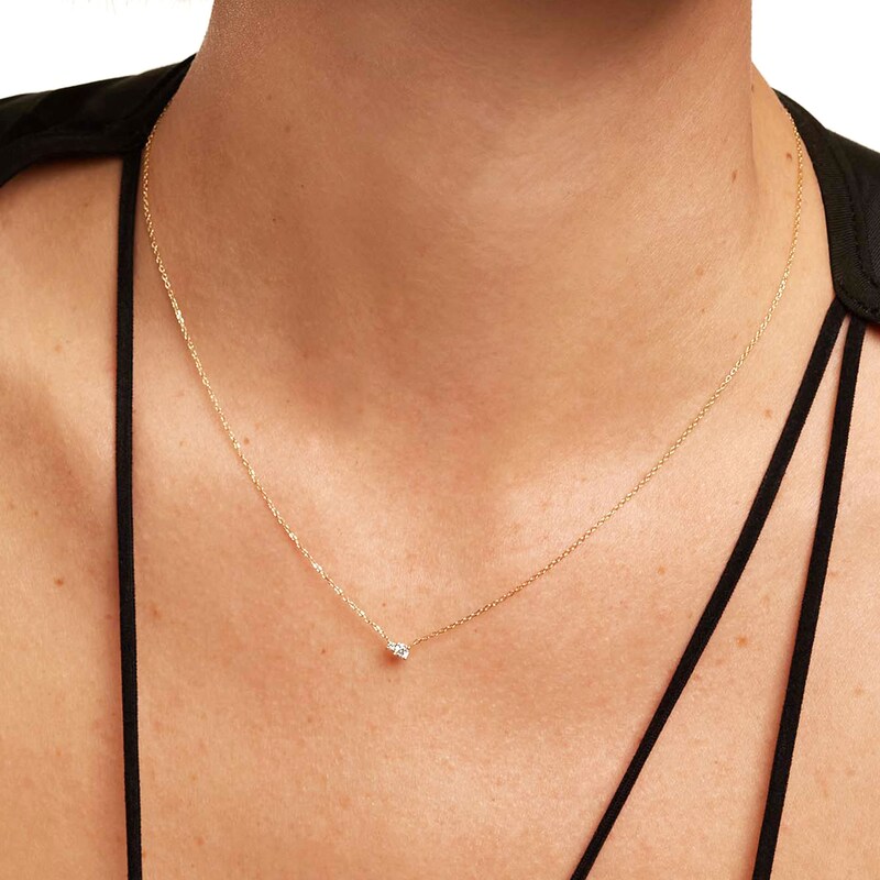 Main Image 4 of PDPAOLA™ at Zales 1/10 CT. T.W. Lab-Grown Diamond Duo Necklace in 18K Gold - 19.5"