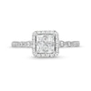 Thumbnail Image 4 of 1/2 CT. T.W. Quad Princess-Cut Diamond Cushion Frame Marquise Vintage-Style Engagement Ring in 14K White Gold