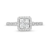 Thumbnail Image 3 of 1/2 CT. T.W. Quad Princess-Cut Diamond Cushion Frame Marquise Vintage-Style Engagement Ring in 14K White Gold