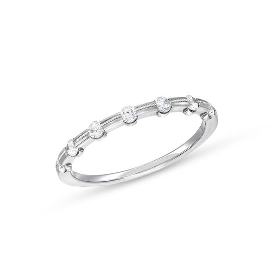 1/4 CT. T.w. Diamond Line Seven Stone Station Band in 14K White Gold