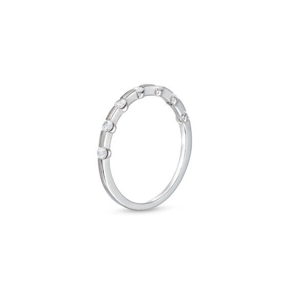 1/4 CT. T.w. Diamond Line Seven Stone Station Band in 14K White Gold