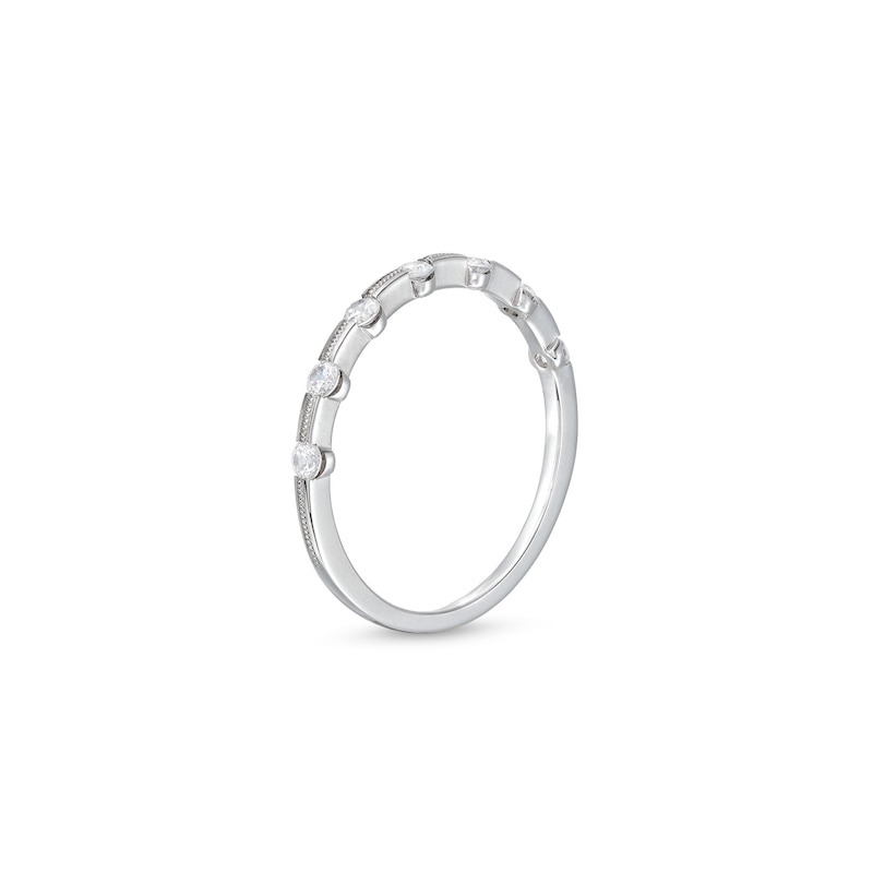Main Image 3 of 1/4 CT. T.W. Diamond Line Seven Stone Station Band in 14K White Gold