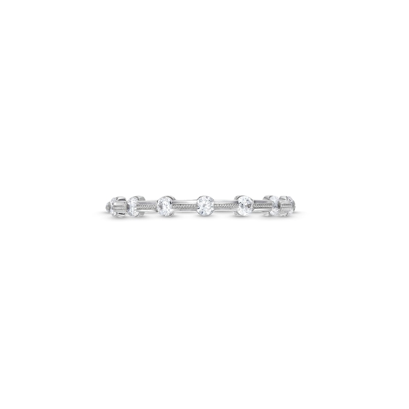 Main Image 4 of 1/4 CT. T.W. Diamond Line Seven Stone Station Band in 14K White Gold