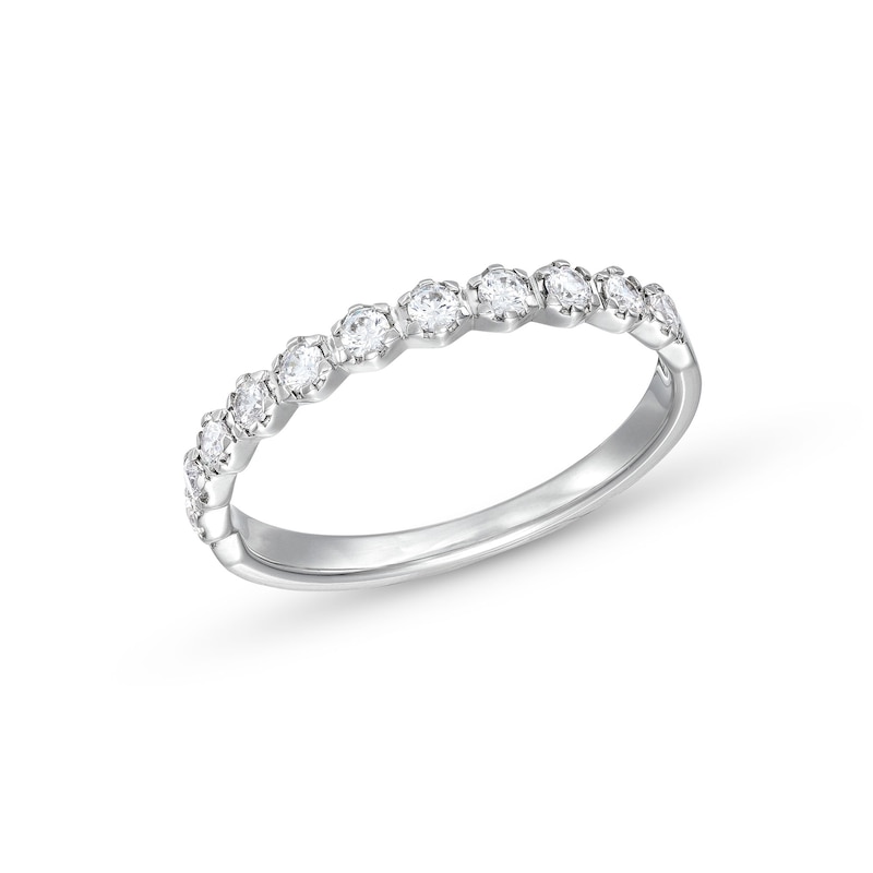 1/3 CT. T.W. Diamond Hexagon Band in 14K White Gold