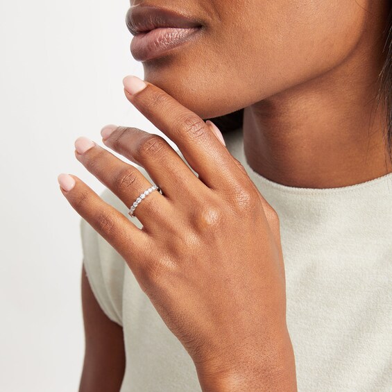 1/3 CT. T.w. Diamond Hexagon Band in 14K White Gold