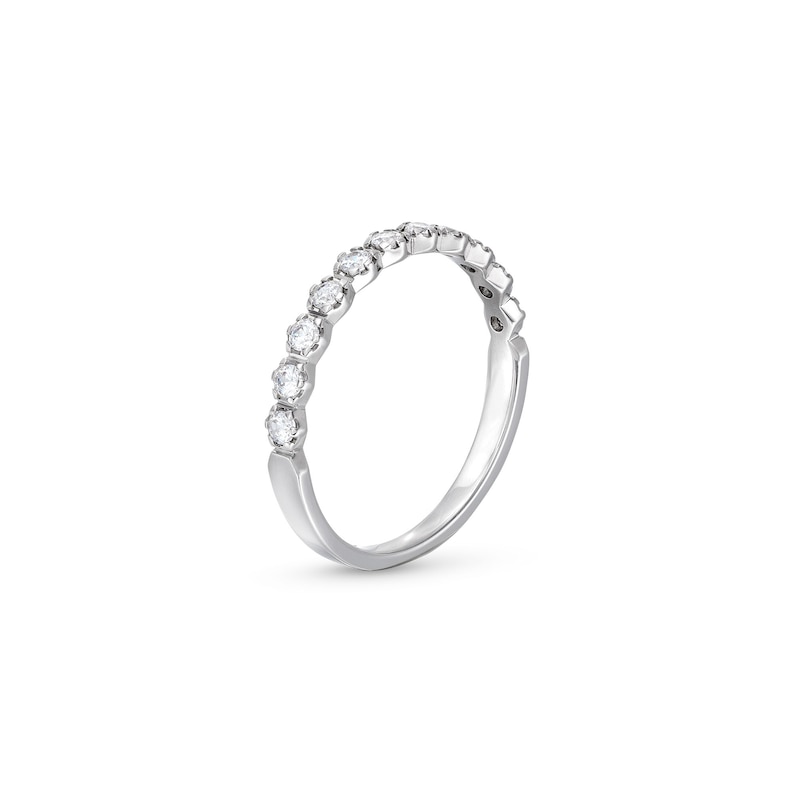 Main Image 3 of 1/3 CT. T.W. Diamond Hexagon Band in 14K White Gold