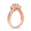 Thumbnail Image 3 of 1-1/2 CT. T.W. Diamond Oval Frame Double Row Engagement Ring in 14K Rose Gold (I/I2)