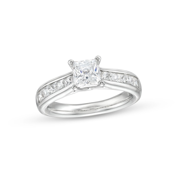 1-1/2 CT. T.w. Princess-Cut Diamond Channel Engagement Ring in 14K White Gold (I/I2)