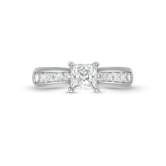 1-1/2 CT. T.w. Princess-Cut Diamond Channel Engagement Ring in 14K White Gold (I/I2)