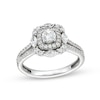 Thumbnail Image 1 of 1 CT. T.W. Diamond Ornate Frame Split Shank Engagement Ring in 14K White Gold (I/I1)