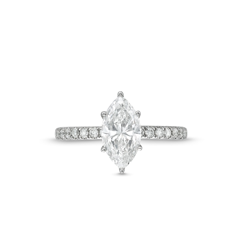 Main Image 4 of 1-3/4 CT. T.W. Certified Marquise-Cut Lab-Grown Diamond Engagement Ring in 14K White Gold (F/VS2)