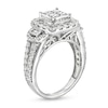 Thumbnail Image 3 of 2 CT. T.W. Quad Princess-Cut Diamond Cushion Frame Vintage-Style Three Stone Engagement Ring in 14K White Gold