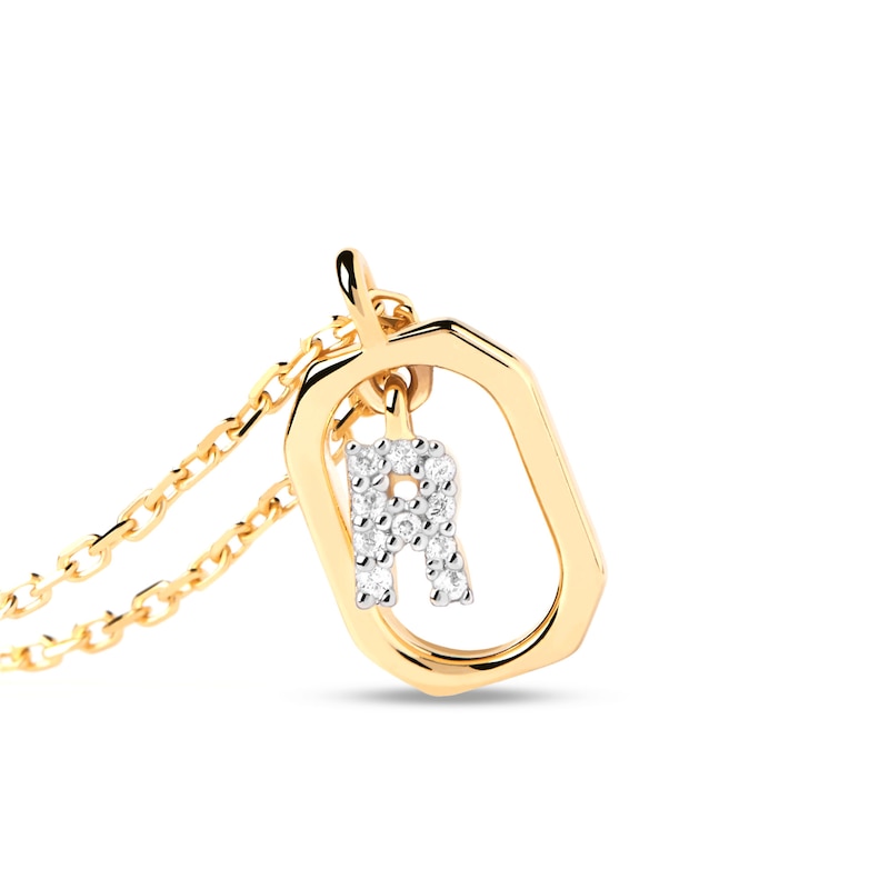 Main Image 3 of PDPAOLA™ at Zales Lab-Grown Diamond Accent Letter "R" Initial Pendant in 18K Gold