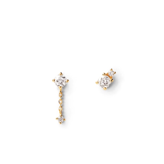 PDPAOLAâ¢ at Zales 1/5 CT. T.W. Lab-Grown Diamond Duo Mismatch Drop and Stud Earrings in 18K Gold