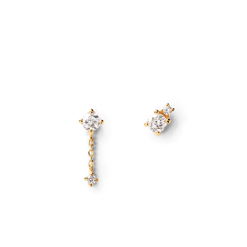 Main Image 1 of PDPAOLA™ at Zales 1/5 CT. T.W. Lab-Grown Diamond Duo Mismatch Drop and Stud Earrings in 18K Gold