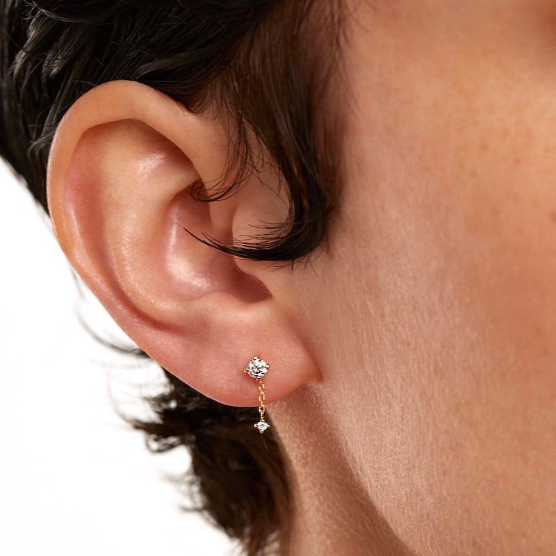Main Image 2 of PDPAOLA™ at Zales 1/5 CT. T.W. Lab-Grown Diamond Duo Mismatch Drop and Stud Earrings in 18K Gold