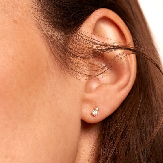 PDPAOLAâ¢ at Zales 1/5 CT. T.W. Lab-Grown Diamond Duo Mismatch Drop and Stud Earrings in 18K Gold