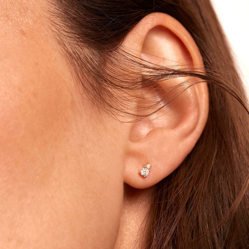 Main Image 3 of PDPAOLA™ at Zales 1/5 CT. T.W. Lab-Grown Diamond Duo Mismatch Drop and Stud Earrings in 18K Gold