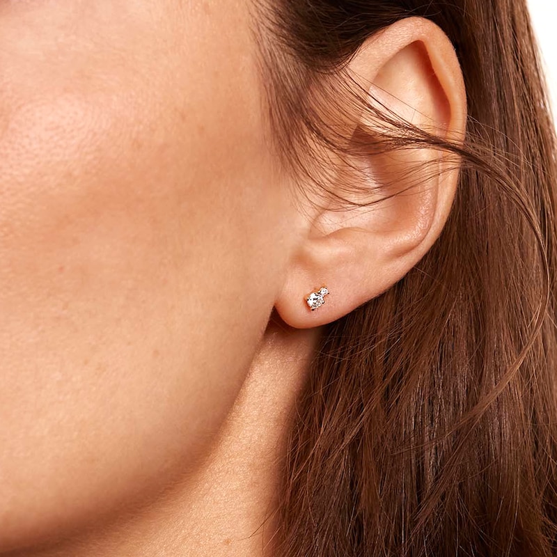 Main Image 4 of PDPAOLA™ at Zales 1/5 CT. T.W. Lab-Grown Diamond Duo Mismatch Drop and Stud Earrings in 18K Gold