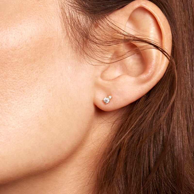 Main Image 5 of PDPAOLA™ at Zales 1/5 CT. T.W. Lab-Grown Diamond Duo Mismatch Drop and Stud Earrings in 18K Gold