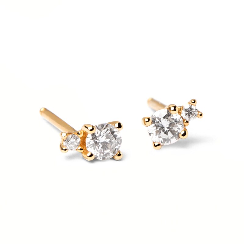 Main Image 1 of PDPAOLA™ at Zales 1/5 CT. T.W. Lab-Grown Diamond Duo Stud Earrings in 18K Gold