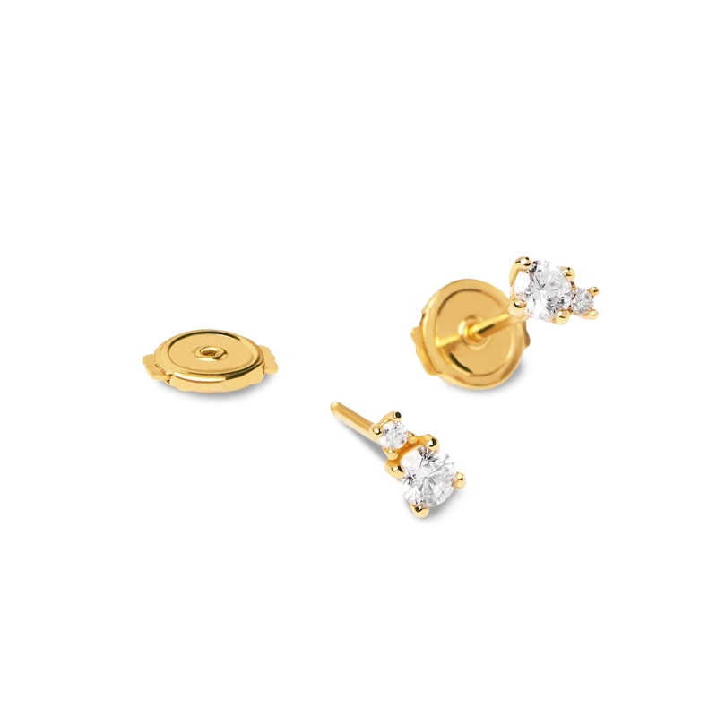 Main Image 4 of PDPAOLA™ at Zales 1/5 CT. T.W. Lab-Grown Diamond Duo Stud Earrings in 18K Gold