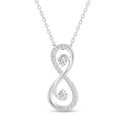 1/4 CT. T.W. Diamond Linear Infinity Pendant in Sterling Silver