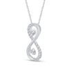Thumbnail Image 2 of 1/4 CT. T.W. Diamond Linear Infinity Pendant in Sterling Silver