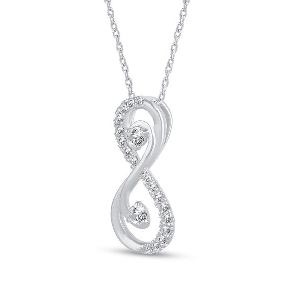 1/4 CT. T.w. Diamond Linear Infinity Pendant in Sterling Silver