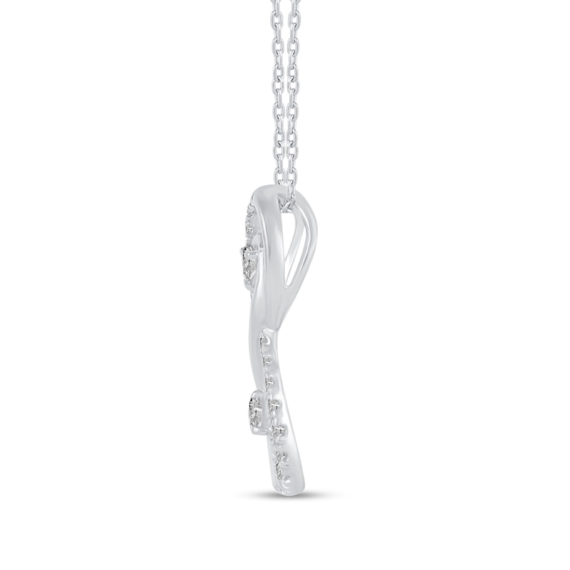 Main Image 3 of 1/4 CT. T.W. Diamond Linear Infinity Pendant in Sterling Silver