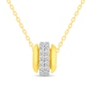 Thumbnail Image 1 of 1/2 CT. T.W. Diamond Double Row Stopper Bead Pendant in 14K Gold